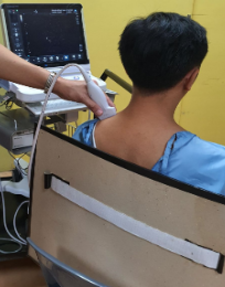 Ultrasound scanning of the upper trapezius and fasciae